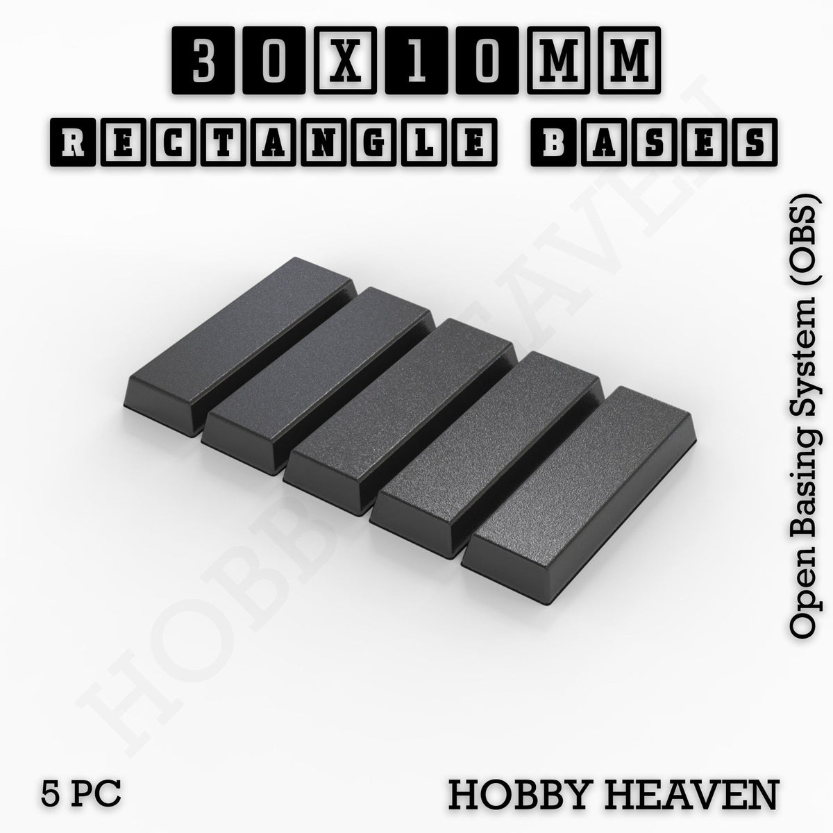 Rectangle Bases Small Sizes - 20x15mm to 75x25mm and up to 60x50mm Wide - 3D Print Tabletop Games