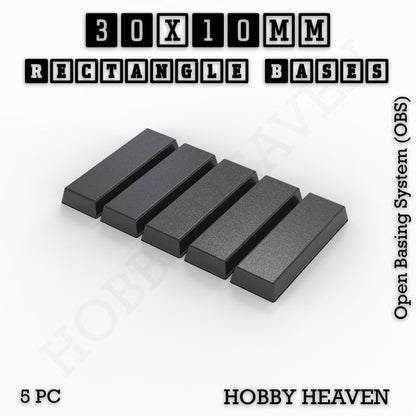 Rectangle Bases Medium Sizes - 75x30mm to 125x40mm and up to 100x90mm Wide - 3D Print Tabletop Games