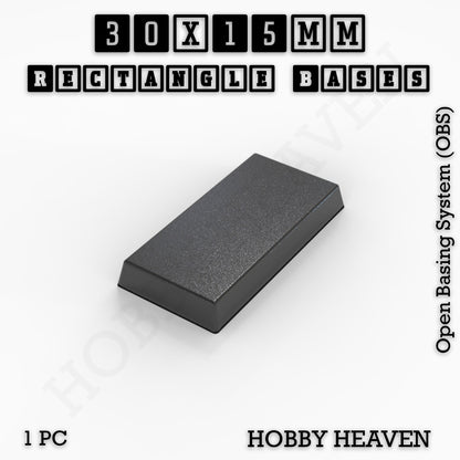 Rectangle Bases Small Sizes - 20x15mm to 75x25mm and up to 60x50mm Wide - 3D Print Tabletop Games