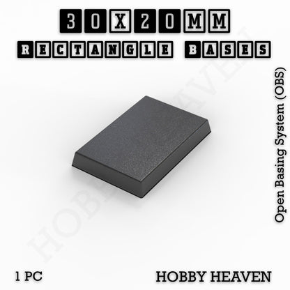 Rectangle Bases Small Sizes - 20x15mm to 75x25mm and up to 60x50mm Wide - 3D Print Tabletop Games