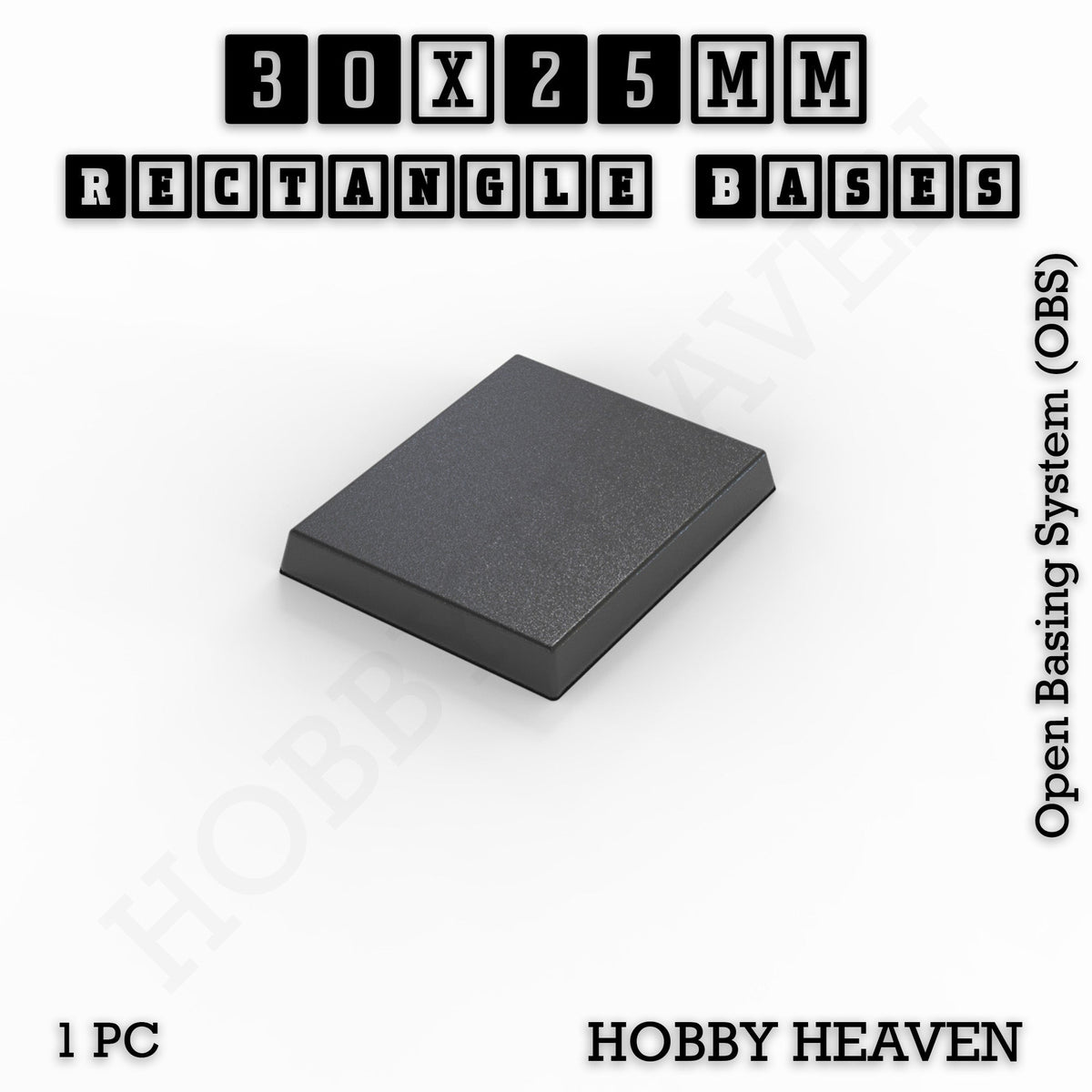 Rectangle Bases Small Sizes - 20x15mm to 75x25mm and up to 60x50mm Wide - 3D Print Tabletop Games