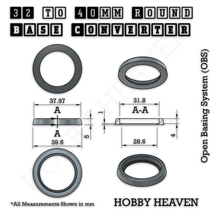 Round to Round Base Converters 3D Print Full Range