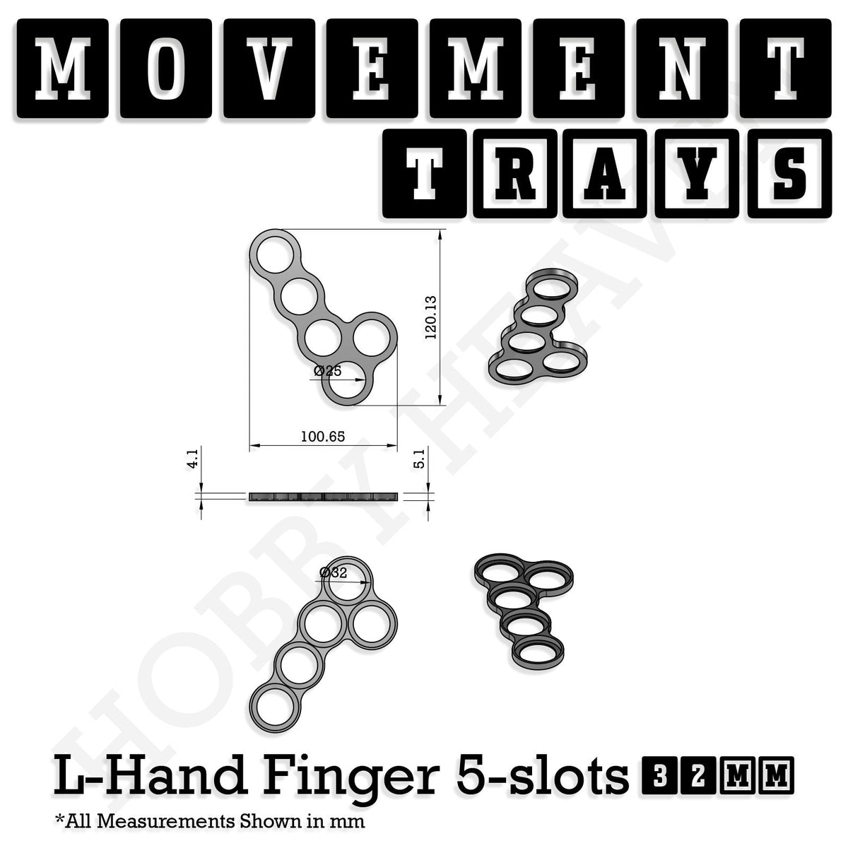 32mm Movement Trays for Tabletop Games | Compatible with Popular Miniatures | Full Range