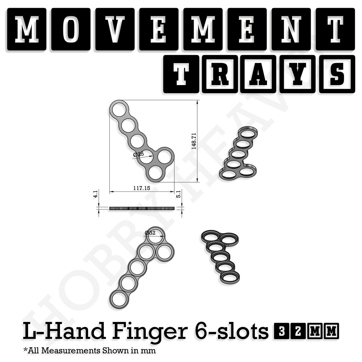32mm Movement Trays for Tabletop Games | Compatible with Popular Miniatures | Full Range