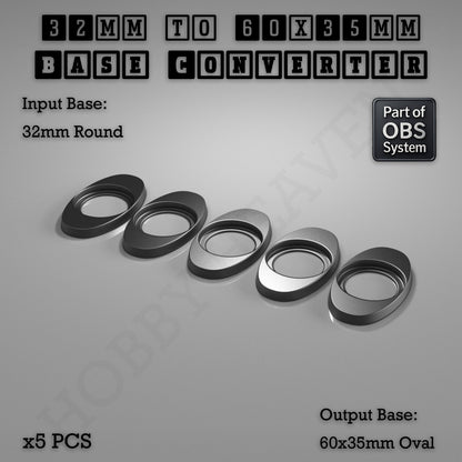 Round To Oval Bases Size Converters 3d Print Full Range