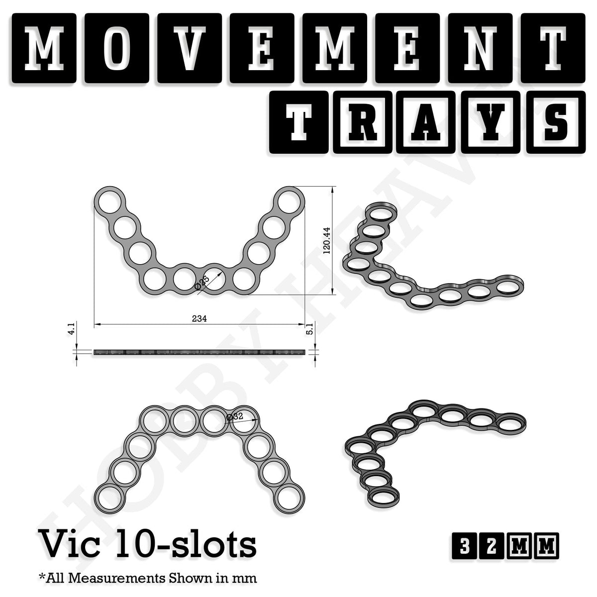 32mm Movement Trays for Tabletop Games | Compatible with Popular Miniatures | Full Range