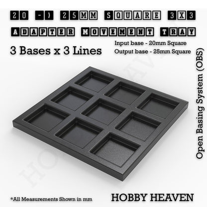Square and Rectangle Movement Tray Adapters for Tabletop Games
