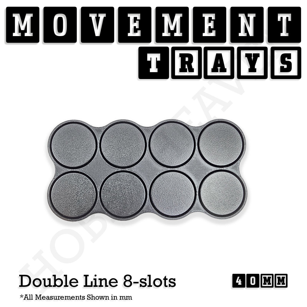 40mm Movement Trays for Miniatures | Tabletop Wargames Compatible | Full Range