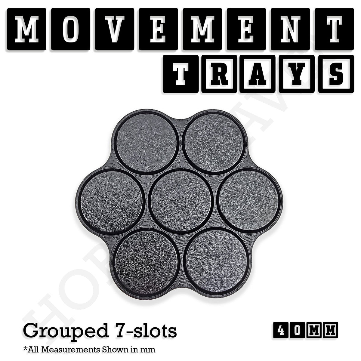 40mm Movement Trays for Miniatures | Tabletop Wargames Compatible | Full Range