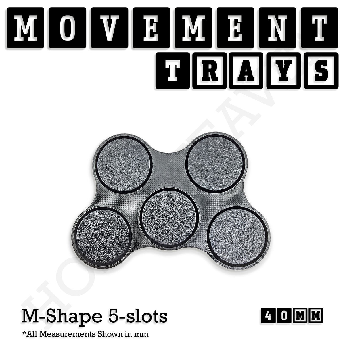 40mm Movement Trays for Miniatures | Tabletop Wargames Compatible | Full Range