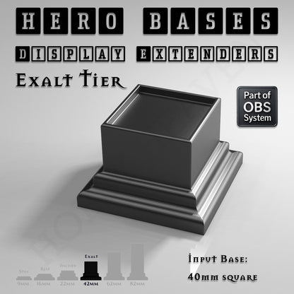 Hero Bases Display Extenders | Squares and Rectangles | Convert Gaming Bases to Display Bases & Plinths