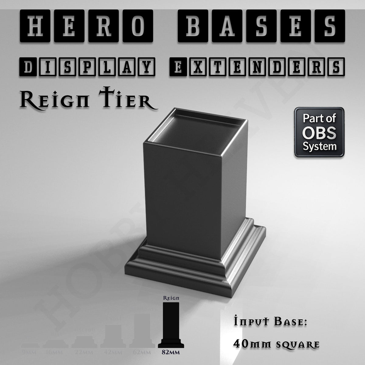Hero Bases Display Extenders | Squares and Rectangles | Convert Gaming Bases to Display Bases & Plinths