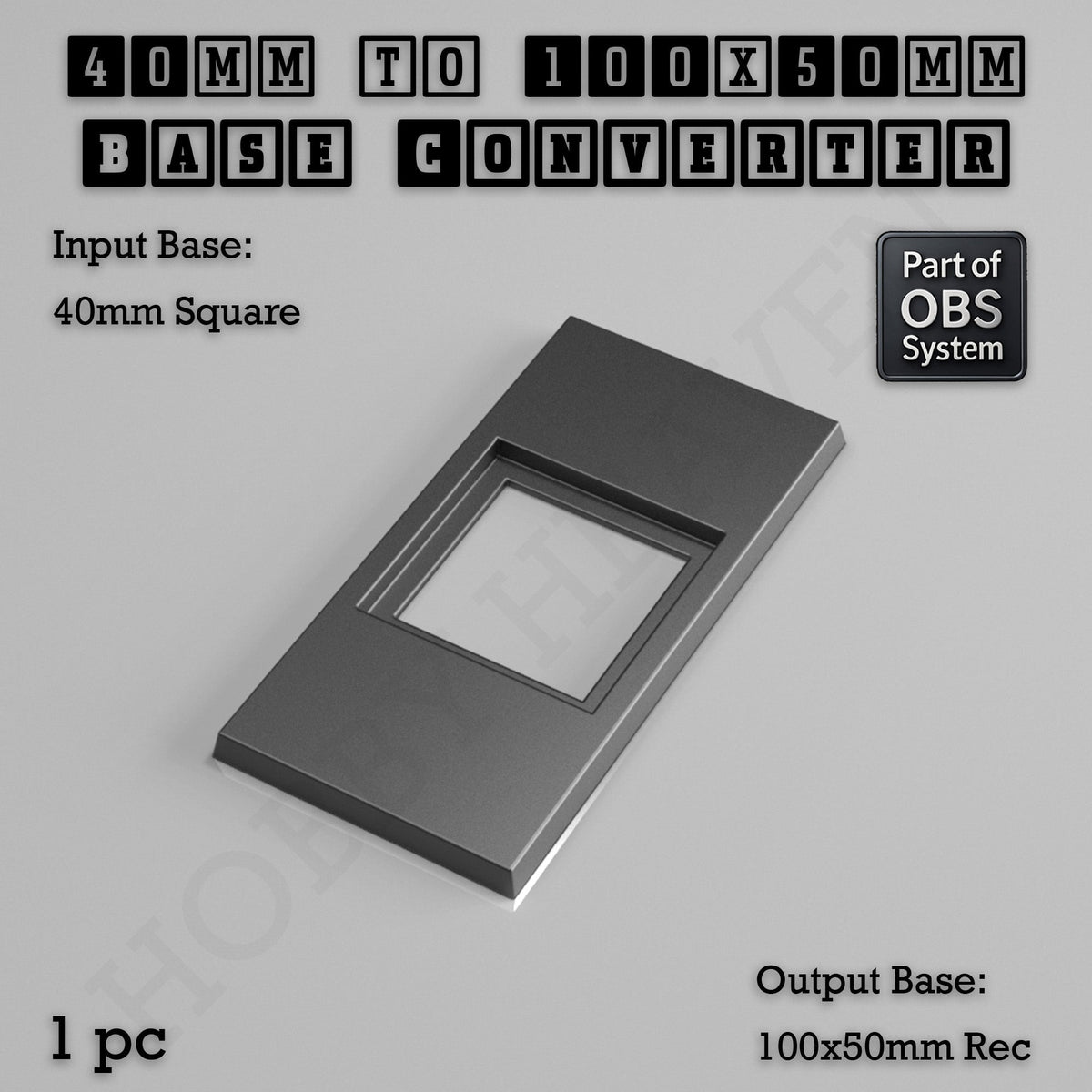 Square to Rectangle Bases Size Converters 3d Print Full Range