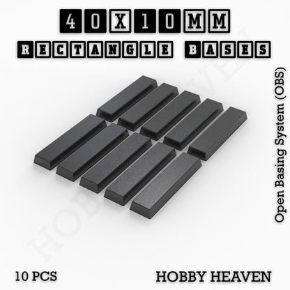 Rectangle Bases Small Sizes - 20x15mm to 75x25mm and up to 60x50mm Wide - 3D Print Tabletop Games