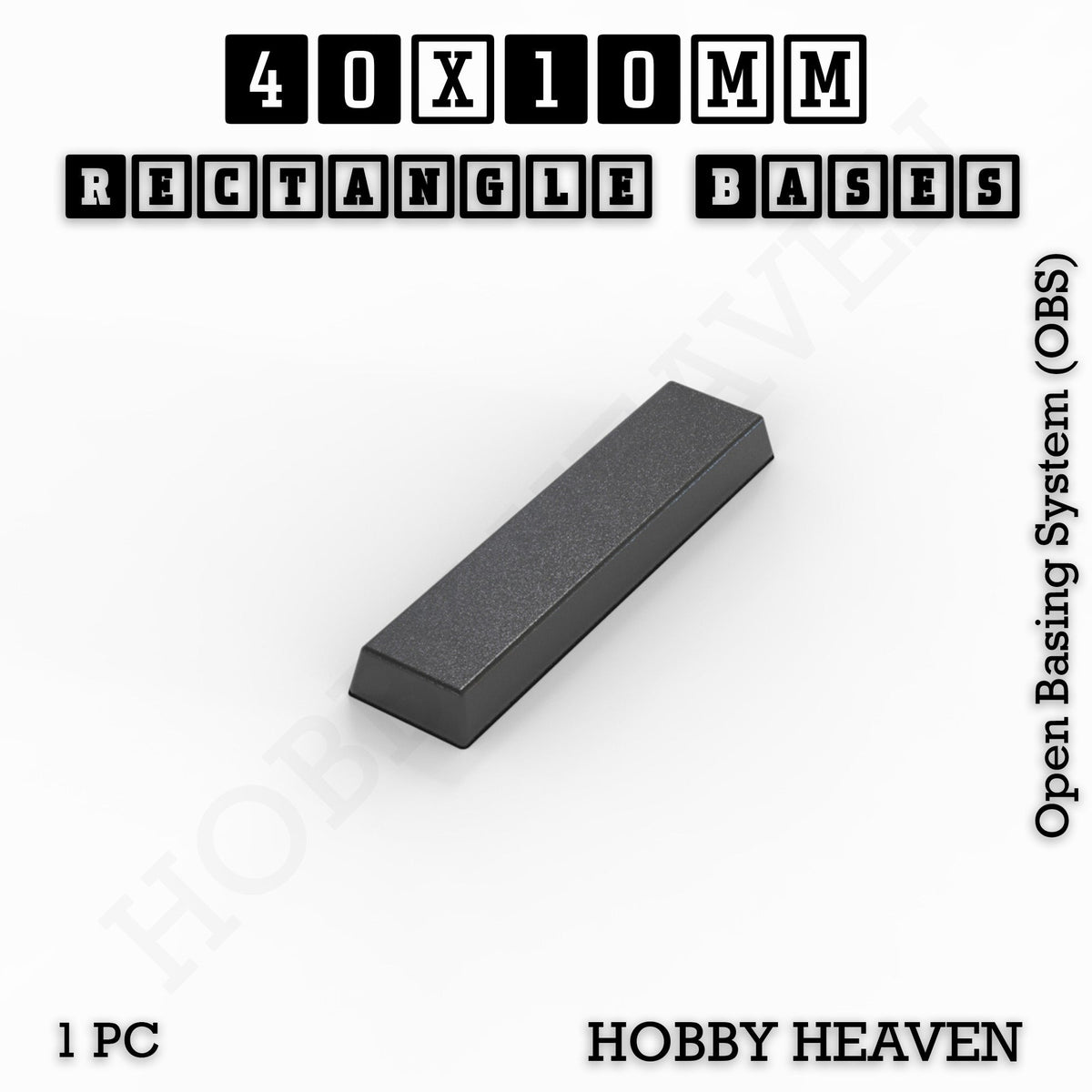 Rectangle Bases Medium Sizes - 75x30mm to 125x40mm and up to 100x90mm Wide - 3D Print Tabletop Games