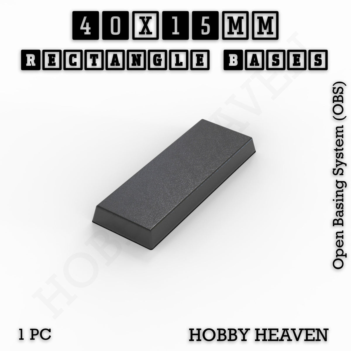 Rectangle Bases Medium Sizes - 75x30mm to 125x40mm and up to 100x90mm Wide - 3D Print Tabletop Games