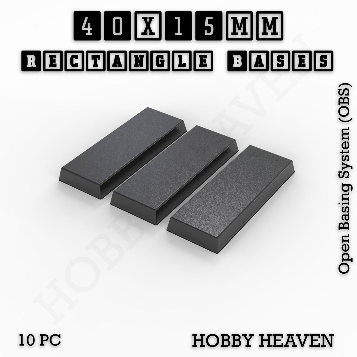 Rectangle Bases Small Sizes - 20x15mm to 75x25mm and up to 60x50mm Wide - 3D Print Tabletop Games