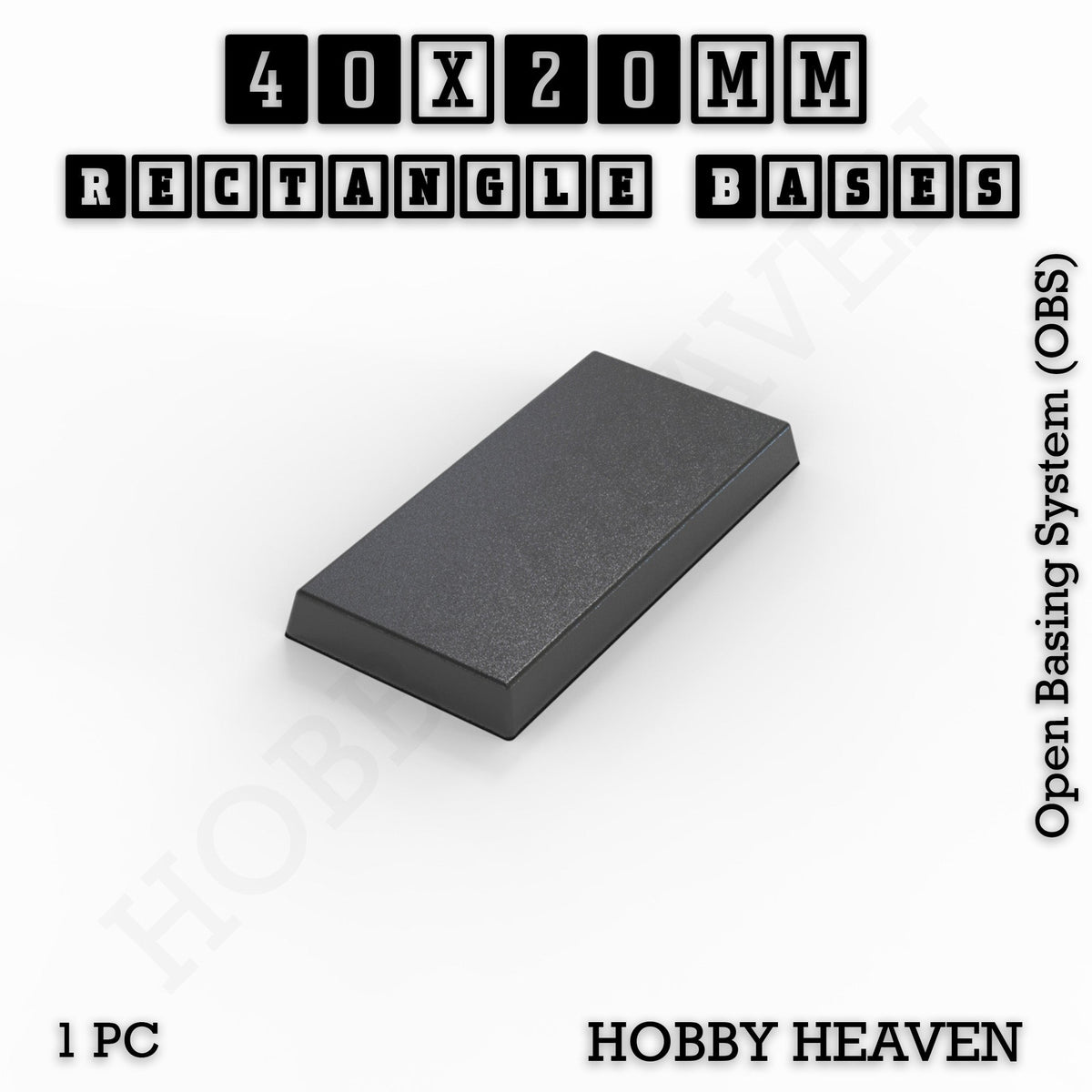Rectangle Bases Medium Sizes - 75x30mm to 125x40mm and up to 100x90mm Wide - 3D Print Tabletop Games