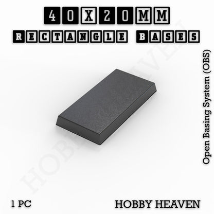 Rectangle Bases Medium Sizes - 75x30mm to 125x40mm and up to 100x90mm Wide - 3D Print Tabletop Games