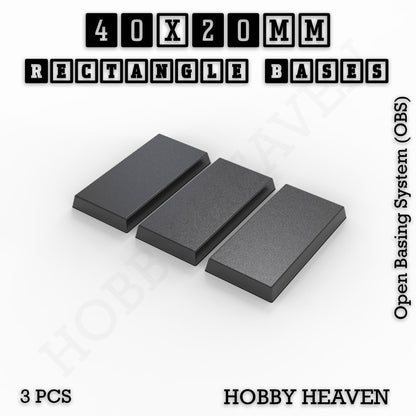 Rectangle Bases Medium Sizes - 75x30mm to 125x40mm and up to 100x90mm Wide - 3D Print Tabletop Games
