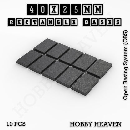 Rectangle Bases Medium Sizes - 75x30mm to 125x40mm and up to 100x90mm Wide - 3D Print Tabletop Games