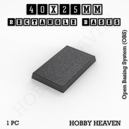 Rectangle Bases Small Sizes - 20x15mm to 75x25mm and up to 60x50mm Wide - 3D Print Tabletop Games