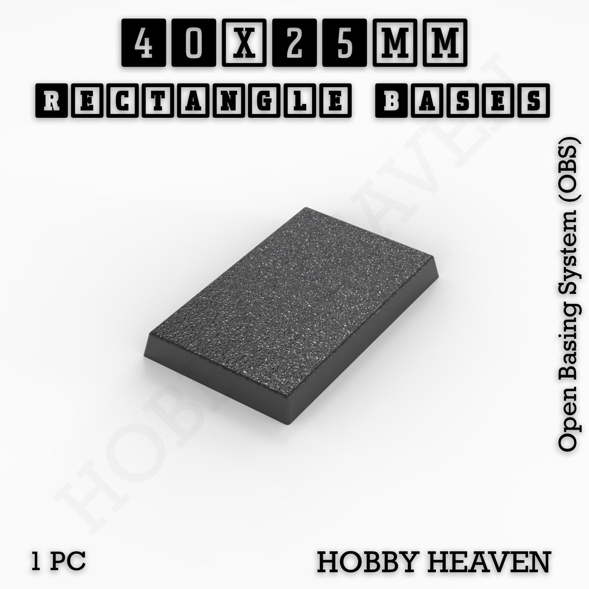 Rectangle Bases Medium Sizes - 75x30mm to 125x40mm and up to 100x90mm Wide - 3D Print Tabletop Games
