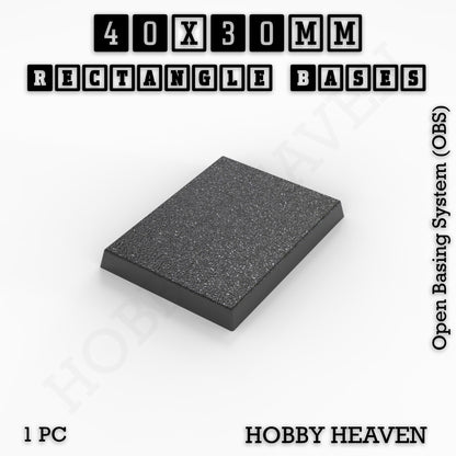Rectangle Bases Small Sizes - 20x15mm to 75x25mm and up to 60x50mm Wide - 3D Print Tabletop Games