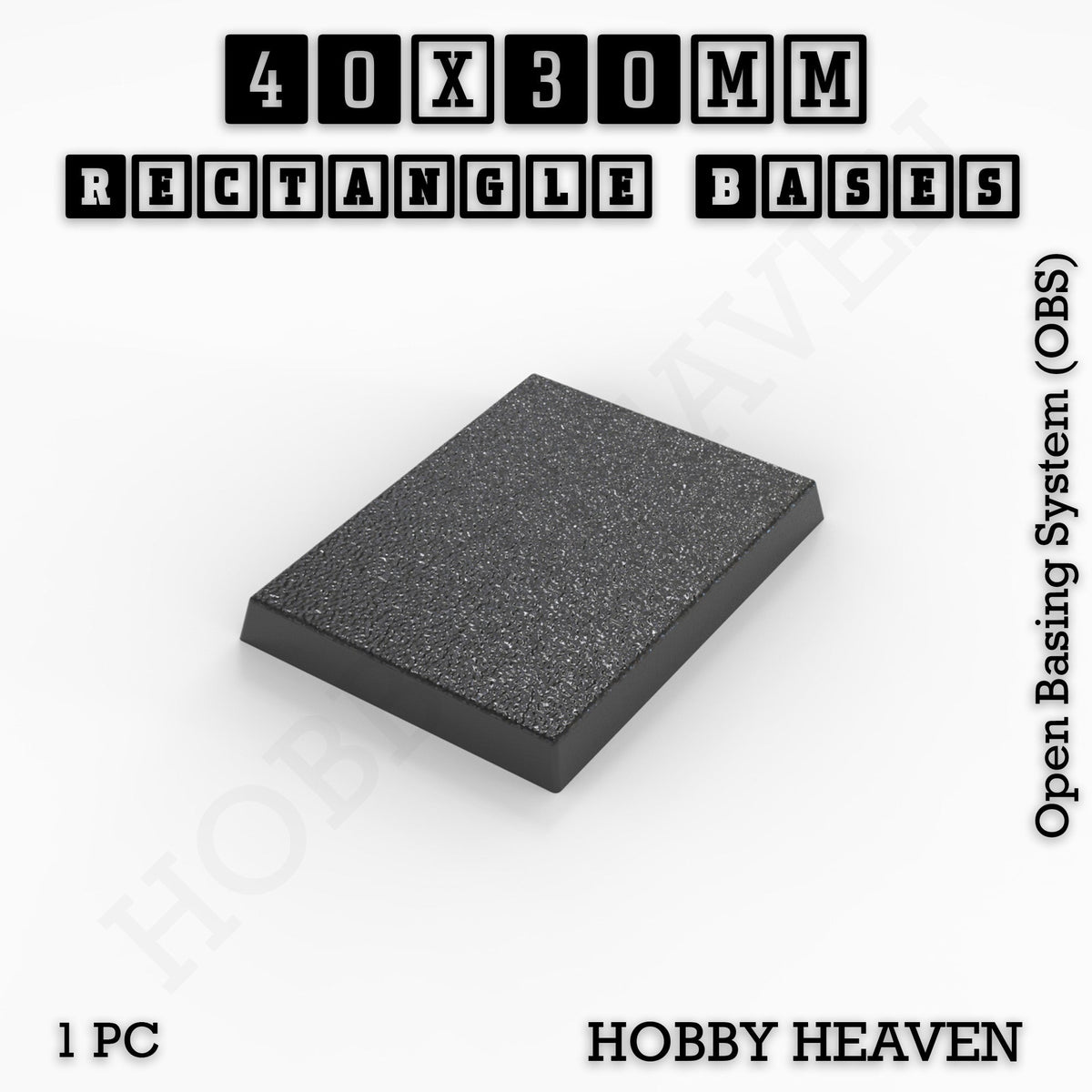 Rectangle Bases Medium Sizes - 75x30mm to 125x40mm and up to 100x90mm Wide - 3D Print Tabletop Games