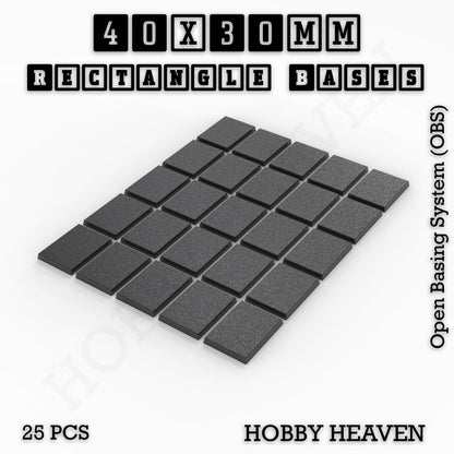 Rectangle Bases Medium Sizes - 75x30mm to 125x40mm and up to 100x90mm Wide - 3D Print Tabletop Games