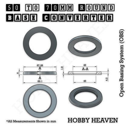 Round to Round Base Converters 3D Print Full Range