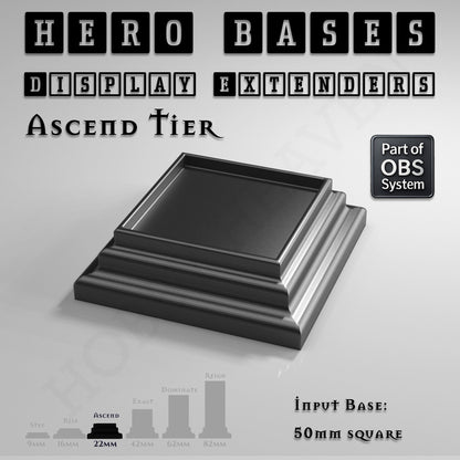 Hero Bases Display Extenders | Squares and Rectangles | Convert Gaming Bases to Display Bases & Plinths