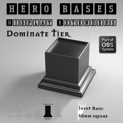 Hero Bases Display Extenders | Squares and Rectangles | Convert Gaming Bases to Display Bases & Plinths