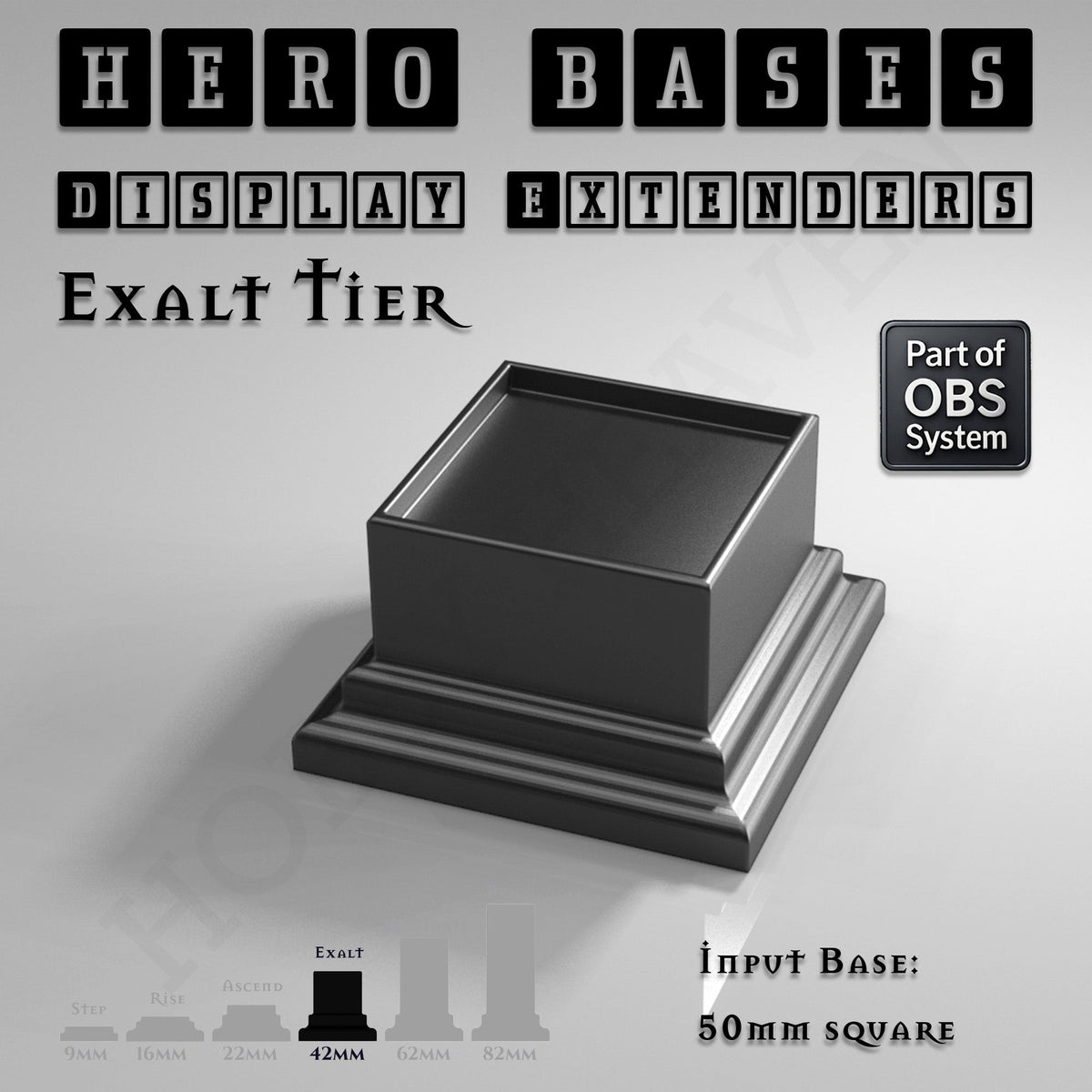 Hero Bases Display Extenders | Squares and Rectangles | Convert Gaming Bases to Display Bases & Plinths