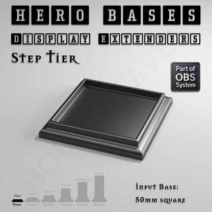 Hero Bases Display Extenders | Squares and Rectangles | Convert Gaming Bases to Display Bases & Plinths