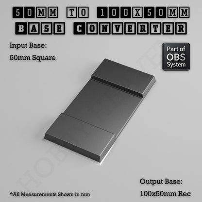 Square to Rectangle Bases Size Converters 3d Print Full Range