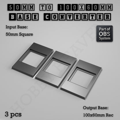 Square to Rectangle Bases Size Converters 3d Print Full Range