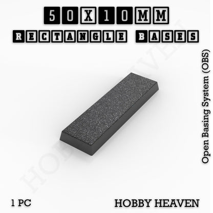 Rectangle Bases Small Sizes - 20x15mm to 75x25mm and up to 60x50mm Wide - 3D Print Tabletop Games