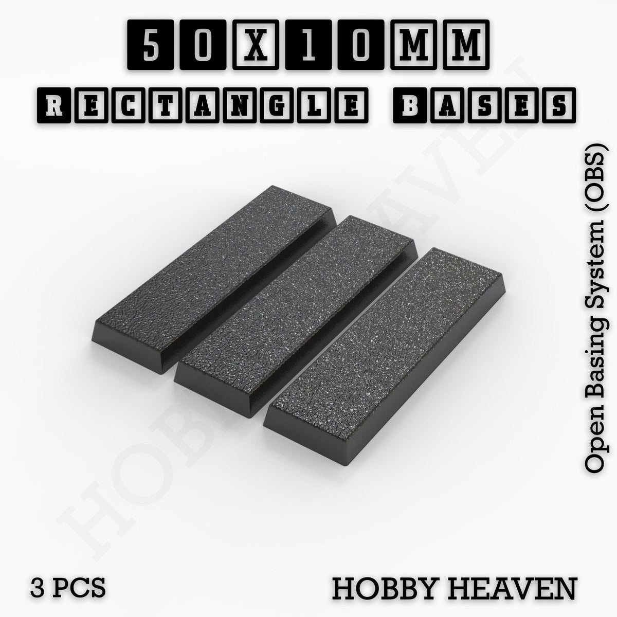 Rectangle Bases Small Sizes - 20x15mm to 75x25mm and up to 60x50mm Wide - 3D Print Tabletop Games