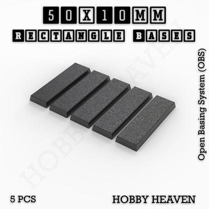 Rectangle Bases Small Sizes - 20x15mm to 75x25mm and up to 60x50mm Wide - 3D Print Tabletop Games