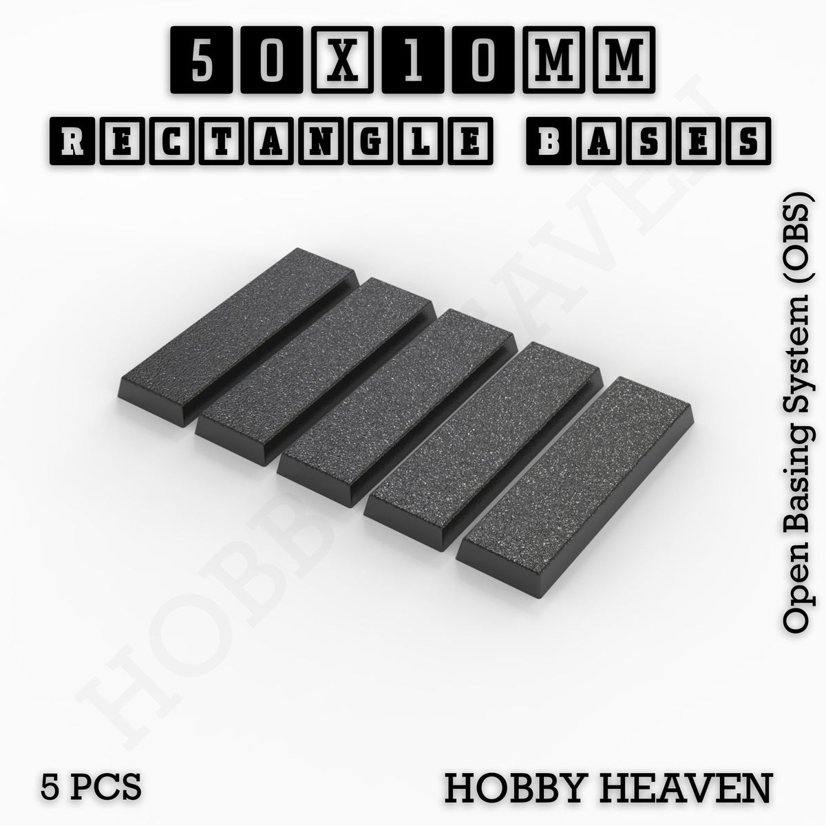 Rectangle Bases Medium Sizes - 75x30mm to 125x40mm and up to 100x90mm Wide - 3D Print Tabletop Games