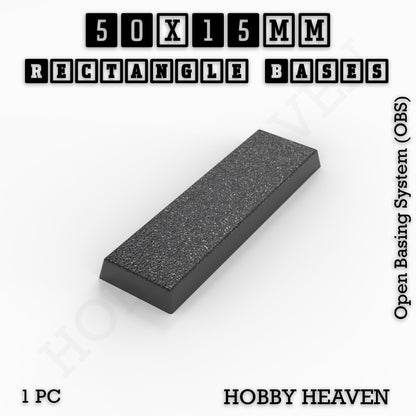 Rectangle Bases Small Sizes - 20x15mm to 75x25mm and up to 60x50mm Wide - 3D Print Tabletop Games