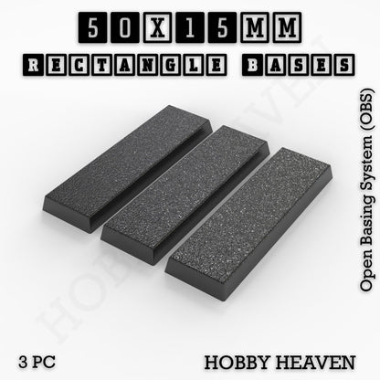 Rectangle Bases Small Sizes - 20x15mm to 75x25mm and up to 60x50mm Wide - 3D Print Tabletop Games