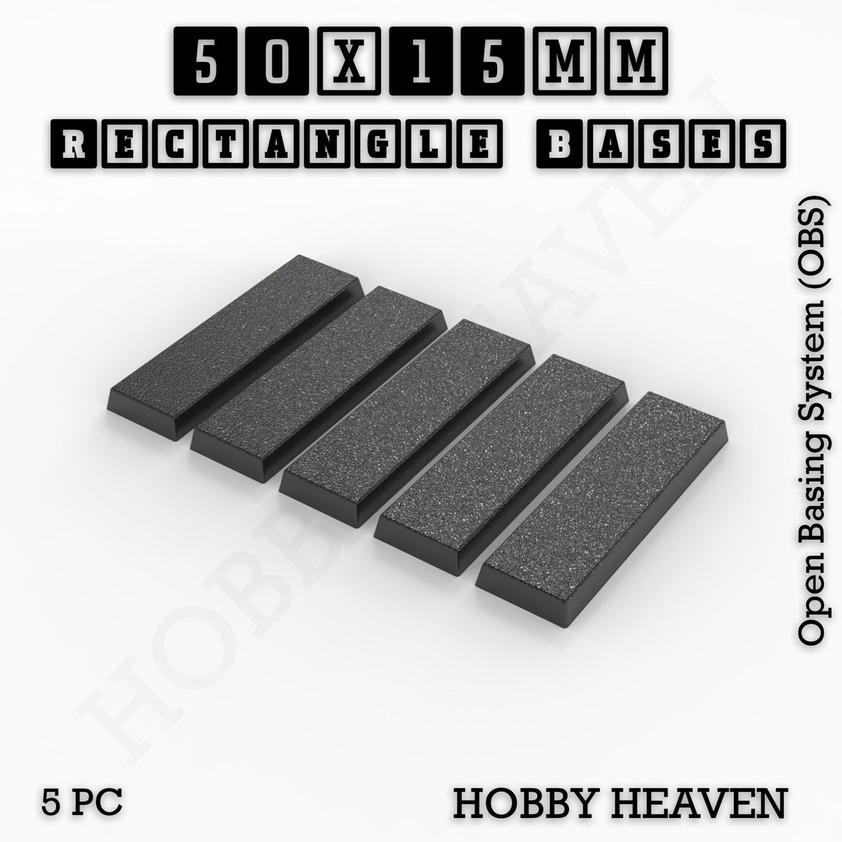 Rectangle Bases Small Sizes - 20x15mm to 75x25mm and up to 60x50mm Wide - 3D Print Tabletop Games
