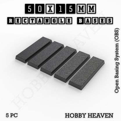 Rectangle Bases Medium Sizes - 75x30mm to 125x40mm and up to 100x90mm Wide - 3D Print Tabletop Games