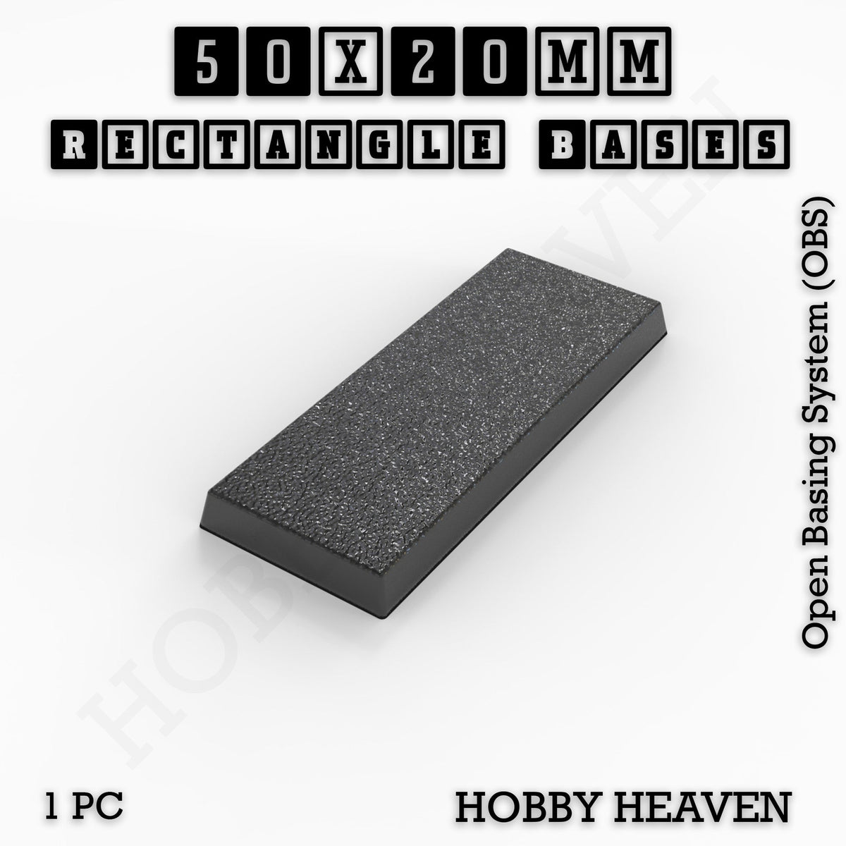 Rectangle Bases Medium Sizes - 75x30mm to 125x40mm and up to 100x90mm Wide - 3D Print Tabletop Games