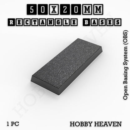 Rectangle Bases Medium Sizes - 75x30mm to 125x40mm and up to 100x90mm Wide - 3D Print Tabletop Games
