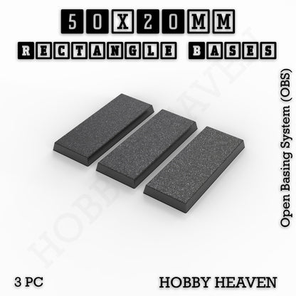 Rectangle Bases Medium Sizes - 75x30mm to 125x40mm and up to 100x90mm Wide - 3D Print Tabletop Games