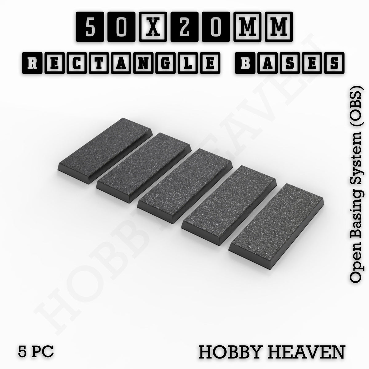 Rectangle Bases Medium Sizes - 75x30mm to 125x40mm and up to 100x90mm Wide - 3D Print Tabletop Games