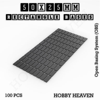 Rectangle Bases Small Sizes - 20x15mm to 75x25mm and up to 60x50mm Wide - 3D Print Tabletop Games